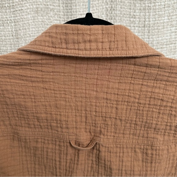 Madewell Button Up Long Sleeve Cotton Shirt Camel Brown Size XXS Natural Fibers - Picture 8 of 9